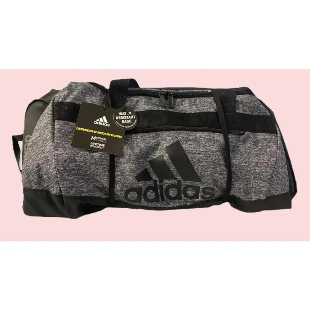 Adidas Defender IV Medium Duffel Bag Gray / Black NEW NWT